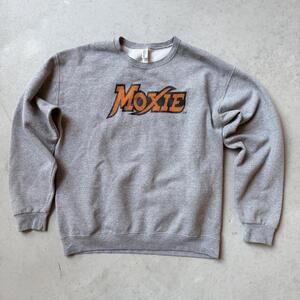 Moxie Grey Crewneck Sweatshirt with Orange Logo